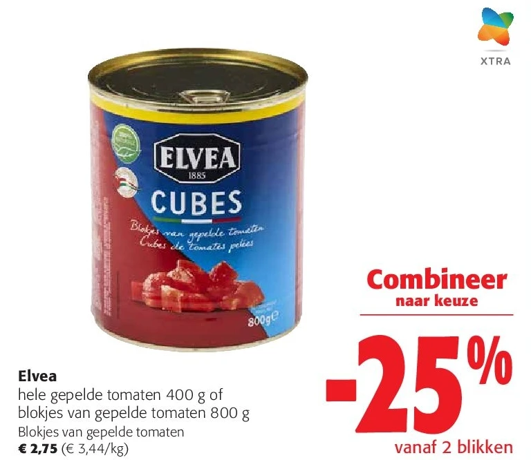 Elvea Blokjes van gepelde tomaten