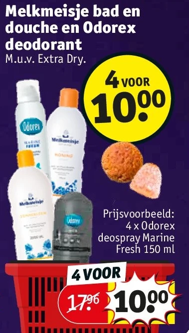 Melkmeisje bad en douche en Odorex deodorant