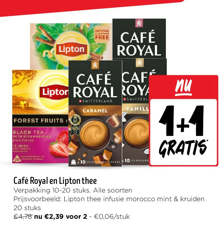 Café Royal en Lipton thee