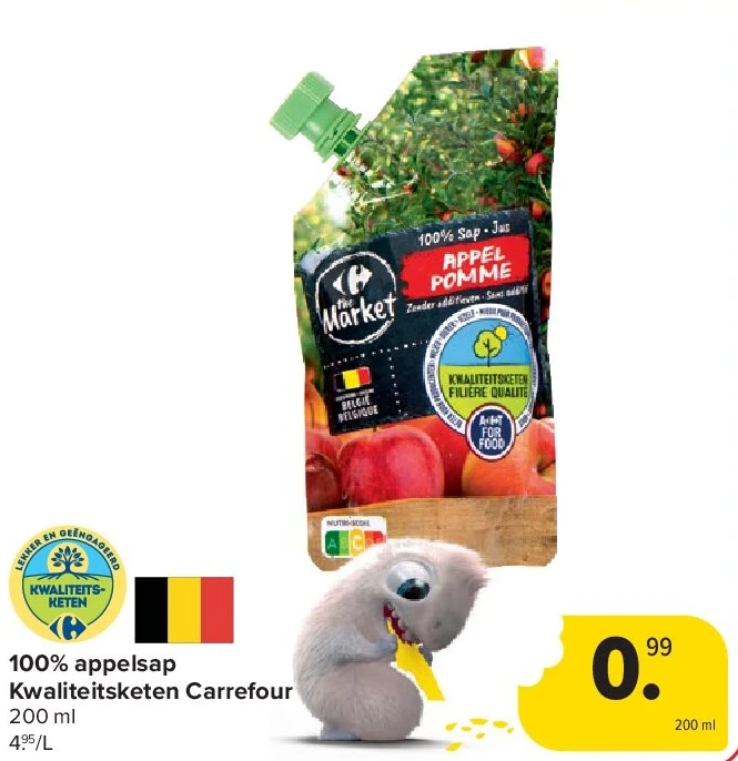 100% appelsap Kwaliteitsketen Carrefour
