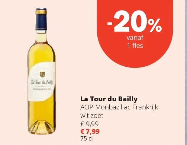 La Tour du Bailly AOP Monbazillac Frankrijk wit zoet