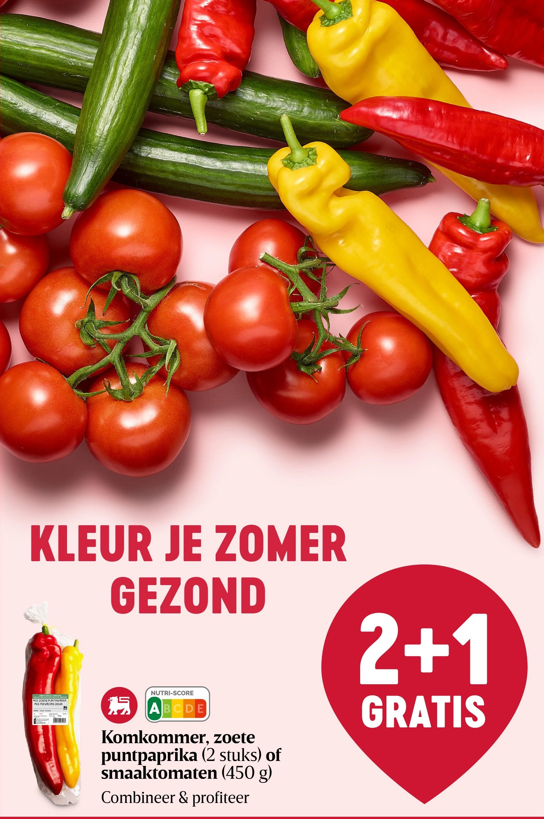 Komkommer, zoete puntpaprika