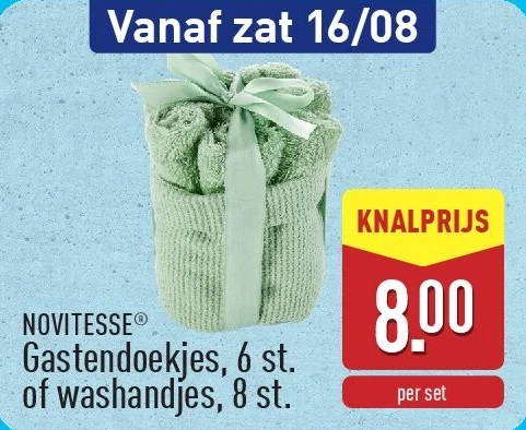 Gastendoekjes, 6st. of washandjes, 8st.