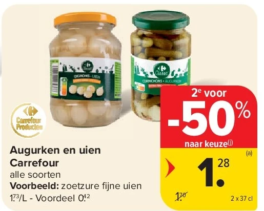 Augurken en uien Carrefour