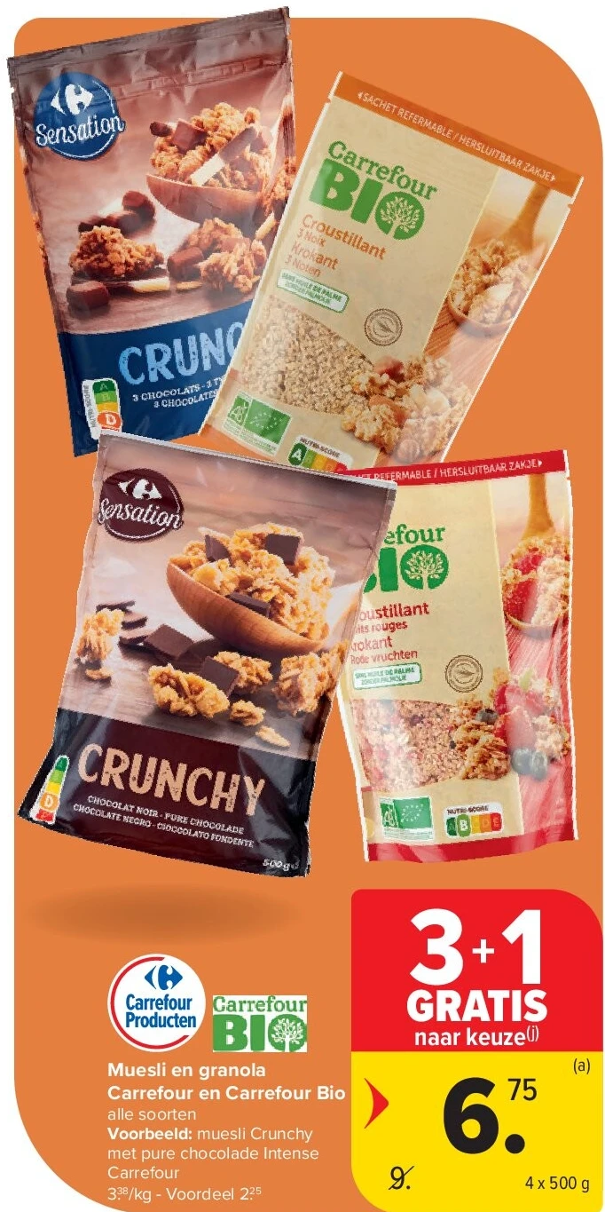 Muesli en granola Carrefour en Carrefour Bio