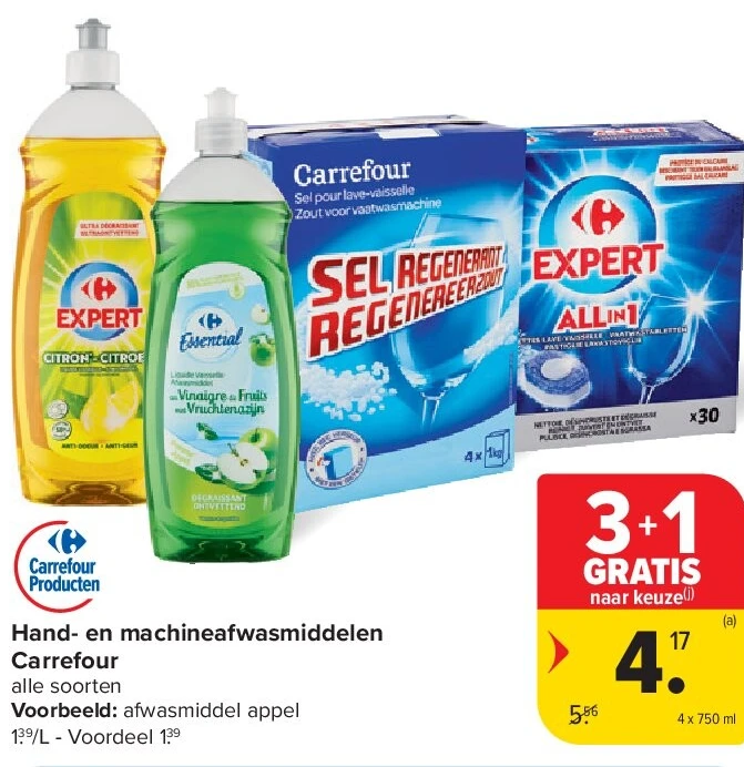 Hand- en machineafwasmiddelen Carrefour