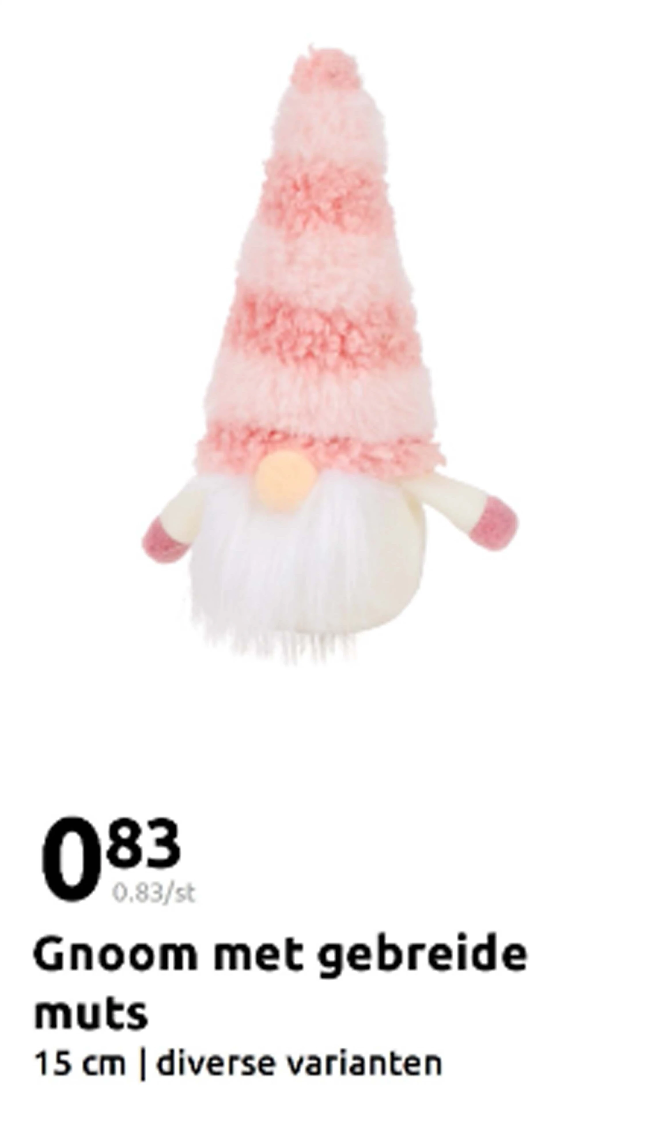 Gnoom met gebreide muts