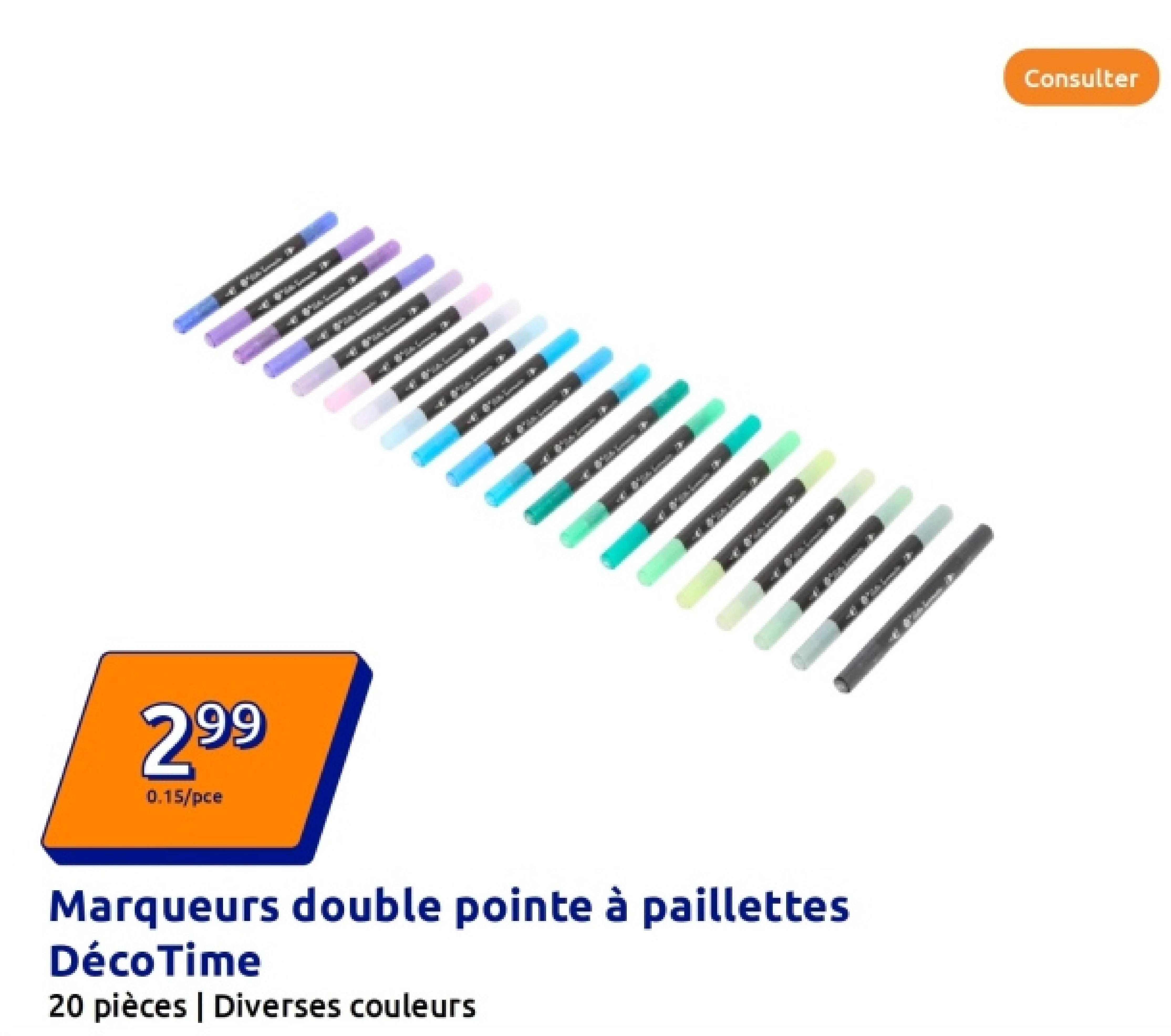 Marqueurs double pointe à paillettes DécoTime