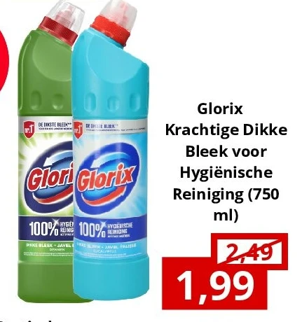 Glorix Krachtige Dikke Bleek voor Hygiënische Reiniging (750 ml)