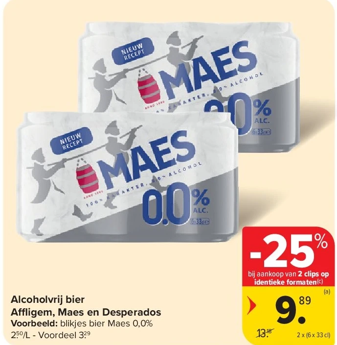 Alcoholvrij bier Affligem, Maes en Desperados