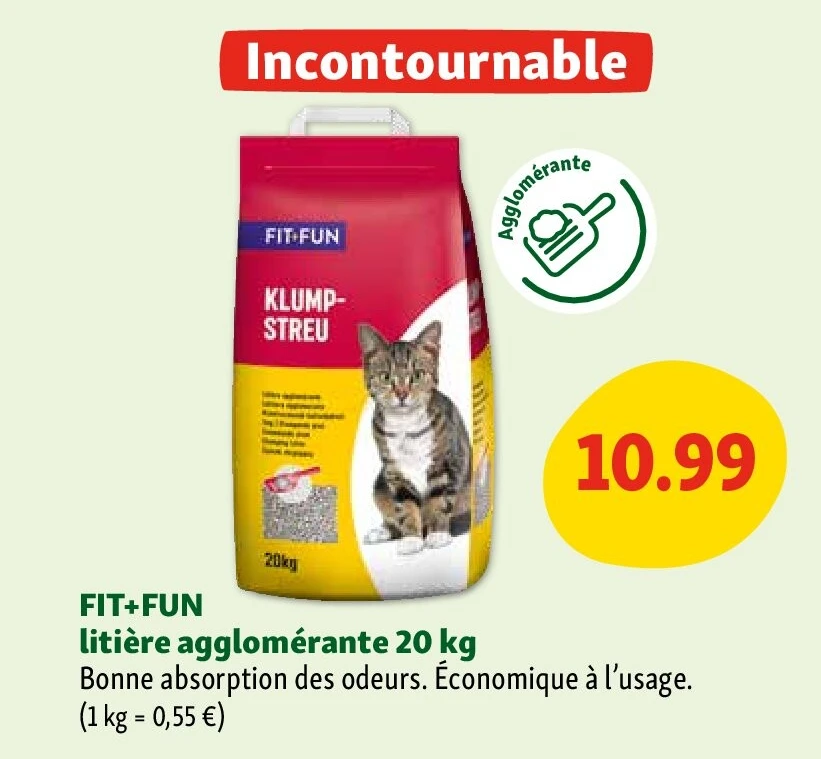 FIT+FUN litière agglomérante 20 kg
