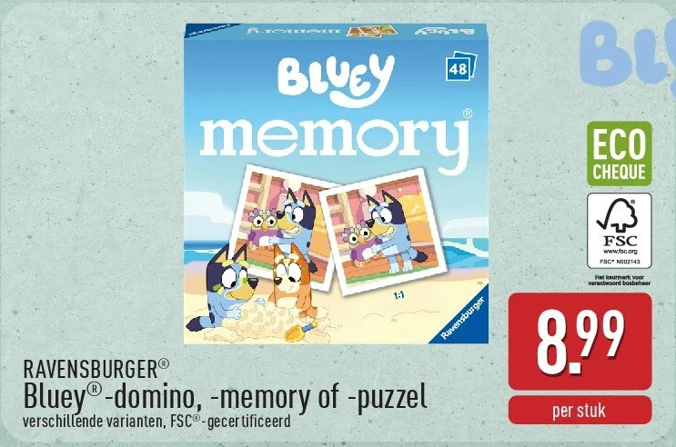 Bluey®-domino, -memory of -puzzel