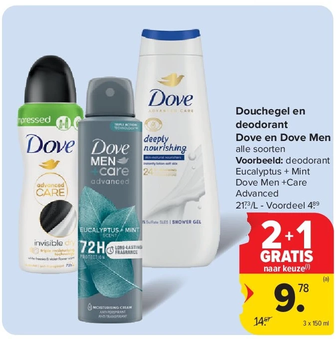 Douchegel en deodorant Dove en Dove Men