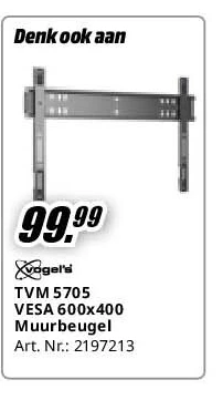TVM 5705 VESA 600x400 Muurbeugel