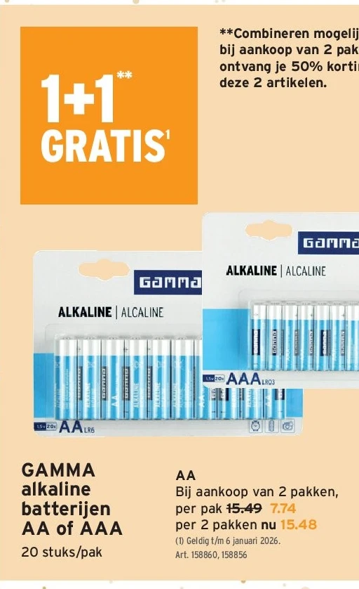 GAMMA alkaline batterijen AA