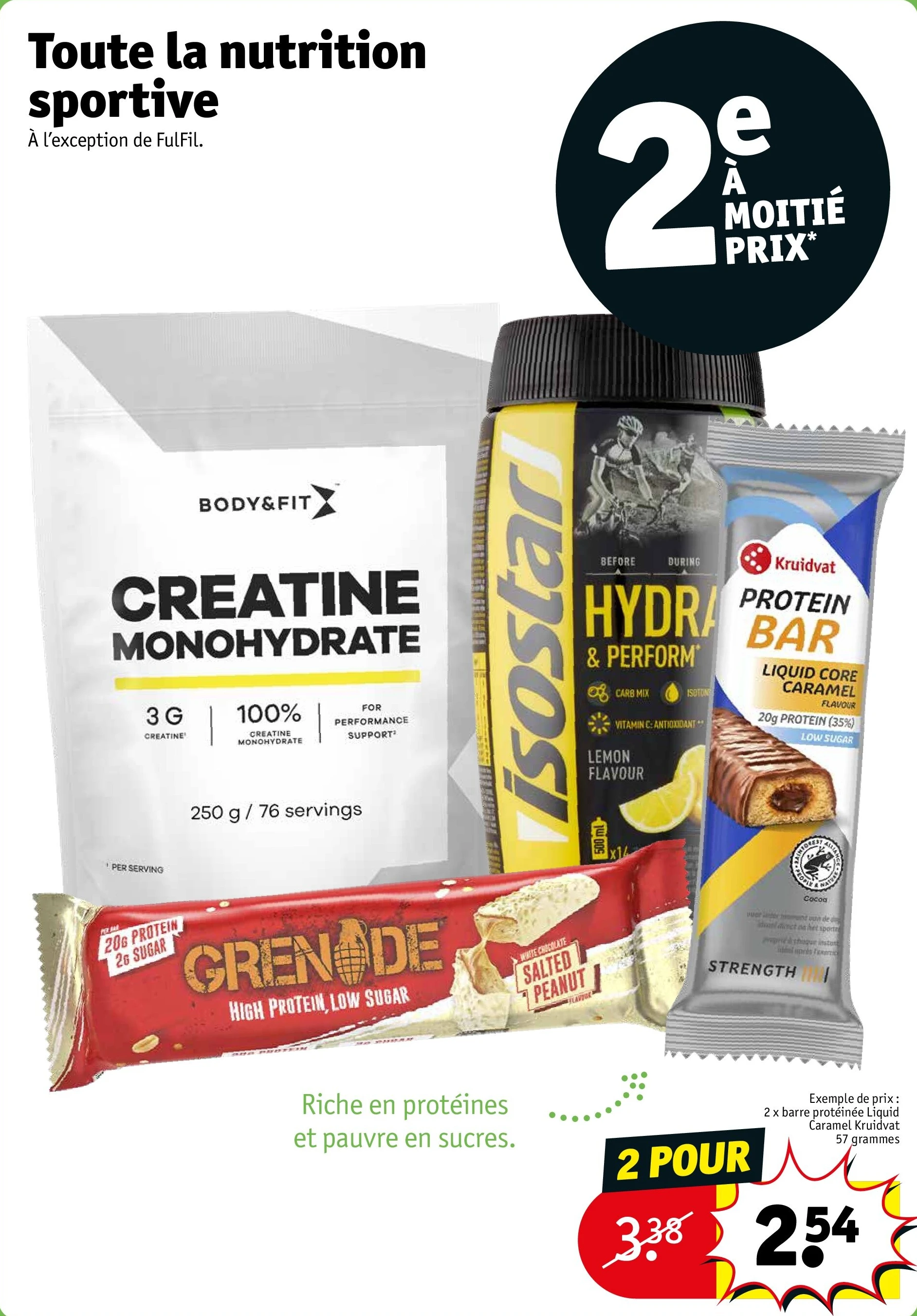 Toute la nutrition sportive 2 x barre protéinée Liquid Caramel Kruidvat 57 grammes