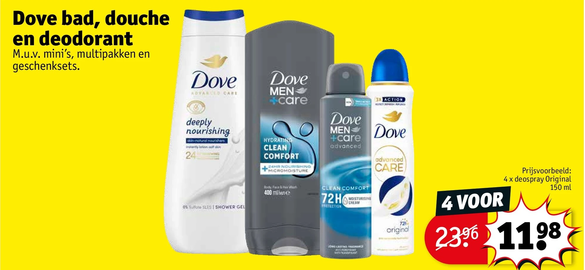 Dove bad, douche en deodorant