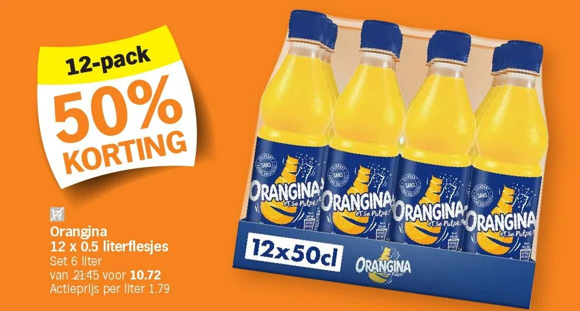 Orangina 12 x 0.5 literflesjes