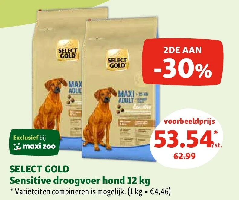 SELECT GOLD Sensitive droogvoer hond 12 kg