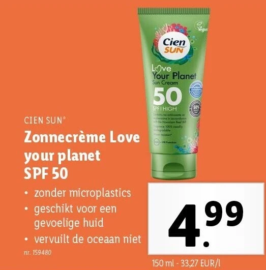 Zonnecrème Love your planet SPF 50