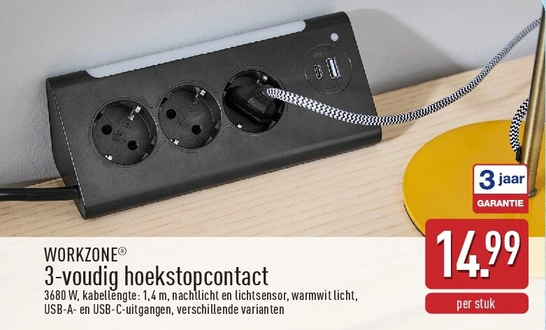 3-voudig hoekstopcontact