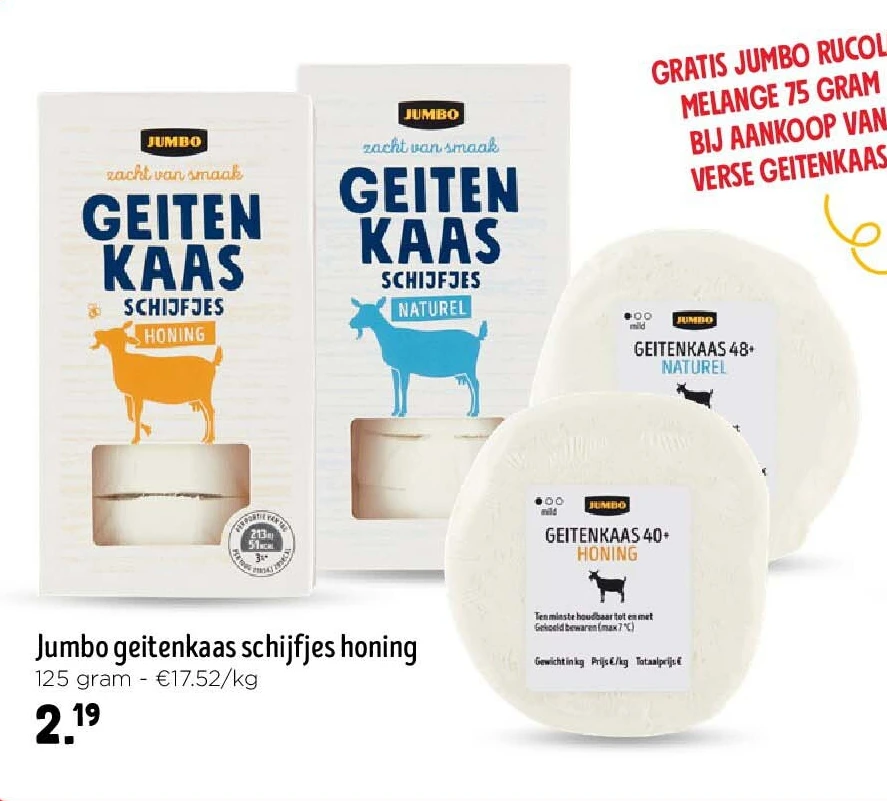 Jumbo geitenkaas schijfjes honing