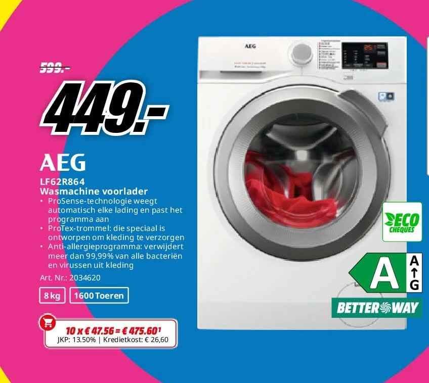 AEG LF62R864 Wasmachine voorlader