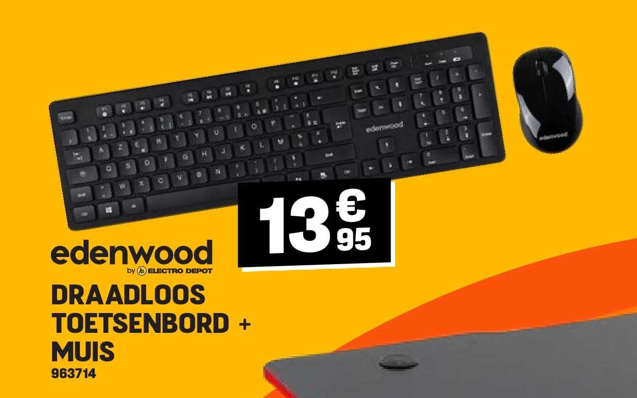 Edenwood DRAADLOOS TOETSENBORD + MUIS
