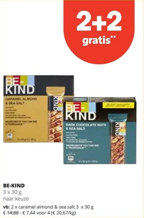 BE-KIND caramel almond & sea salt 3 x 30 g