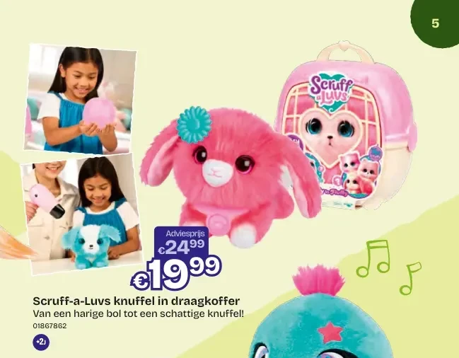 Scruff-a-Luvs knuffel in draagkoffer