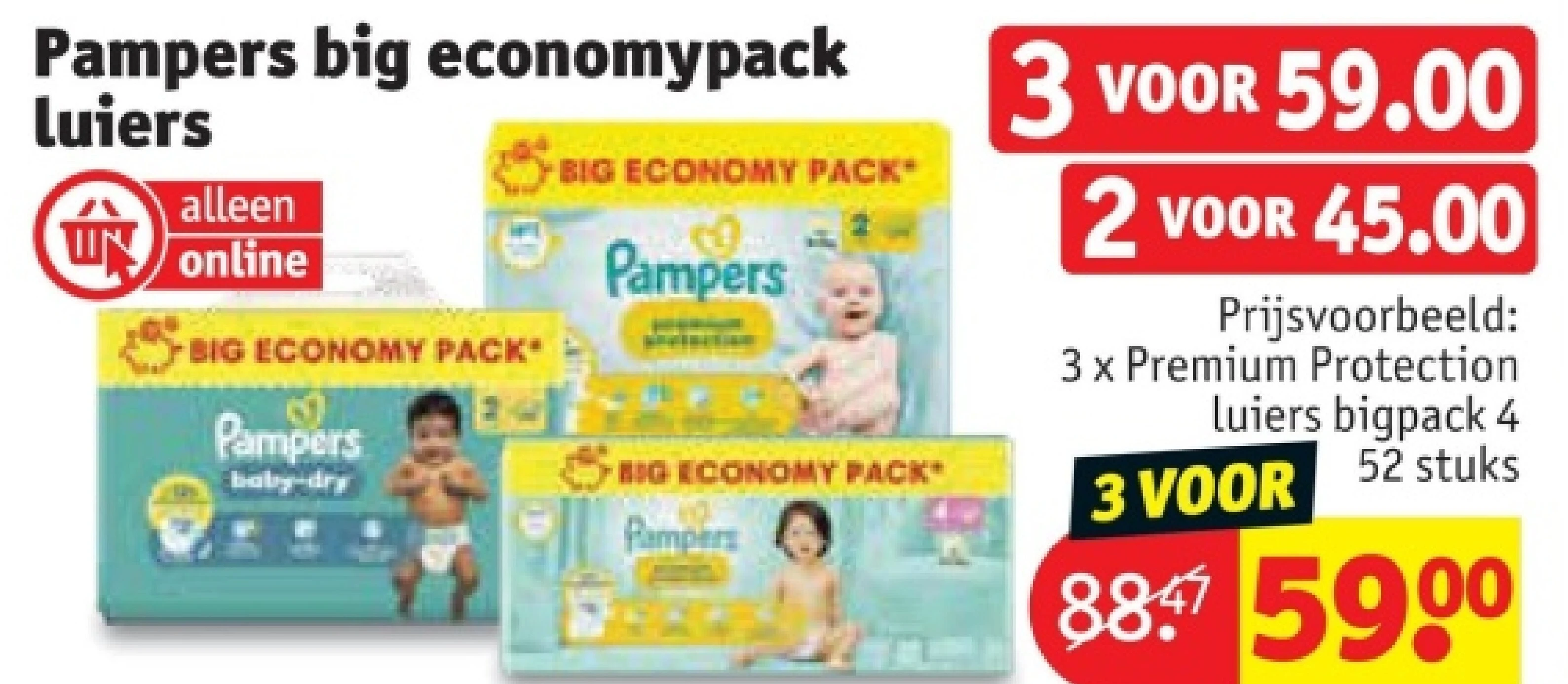 3 x Premium Protection luiers bigpack 4 52 stuks