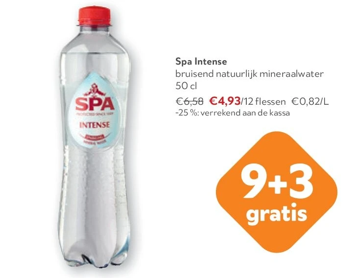 Spa Intense bruisend natuurlijk mineraalwater 50 cl