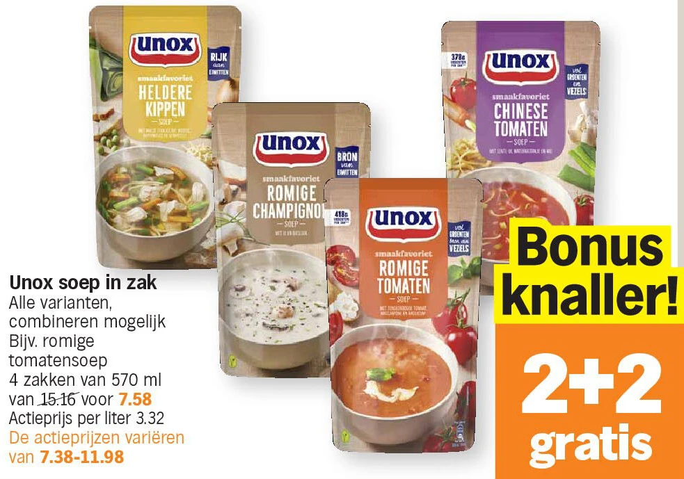 Unox soep in zak