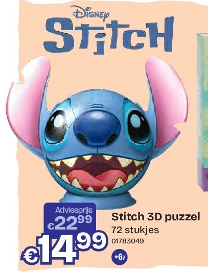 Stitch 3D puzzel 72 stukjes