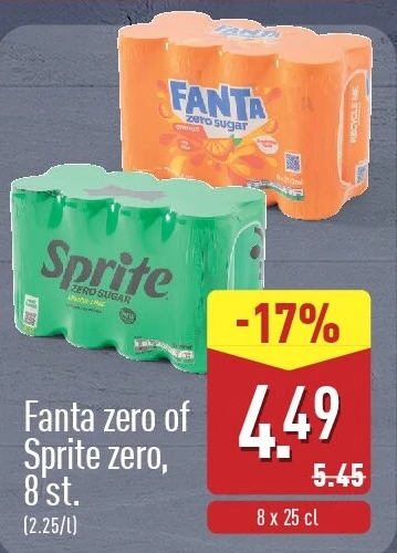 Fanta zero of Sprite zero, 8st.
