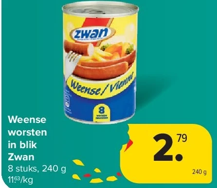 Weense worsten in blik Zwan