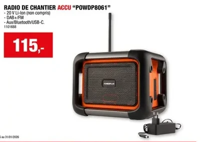 RADIO DE CHANTIER ACCU "POWDP8061"