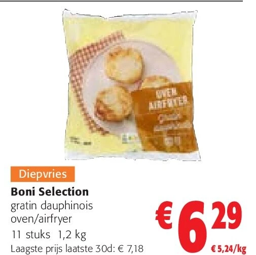Boni Selection gratin dauphinois oven/airfryer 11 stuks 1,2 kg