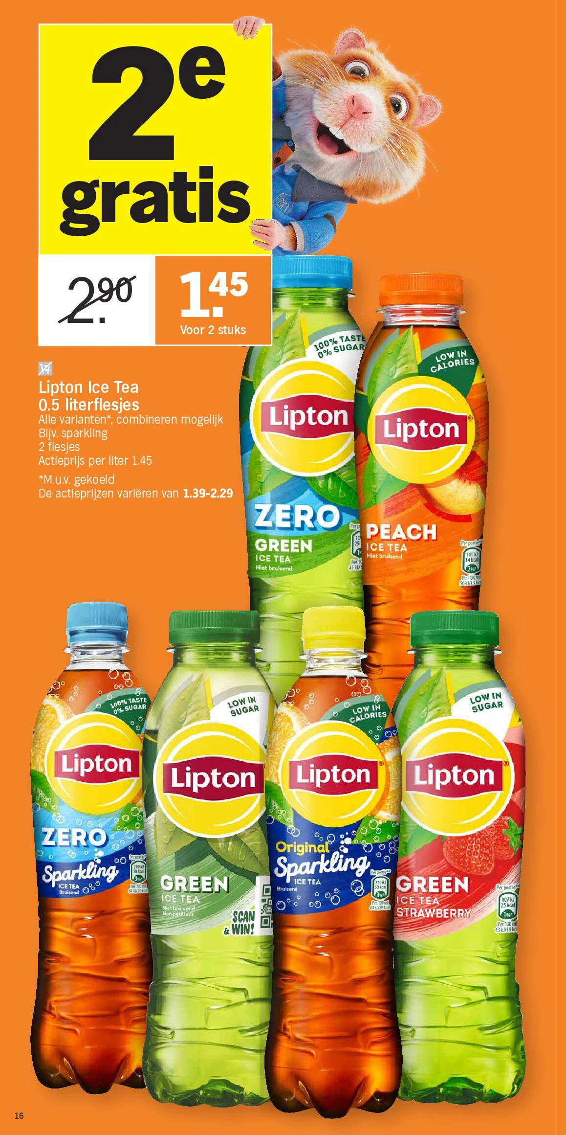 Lipton Ice Tea 0.5 literflesjes