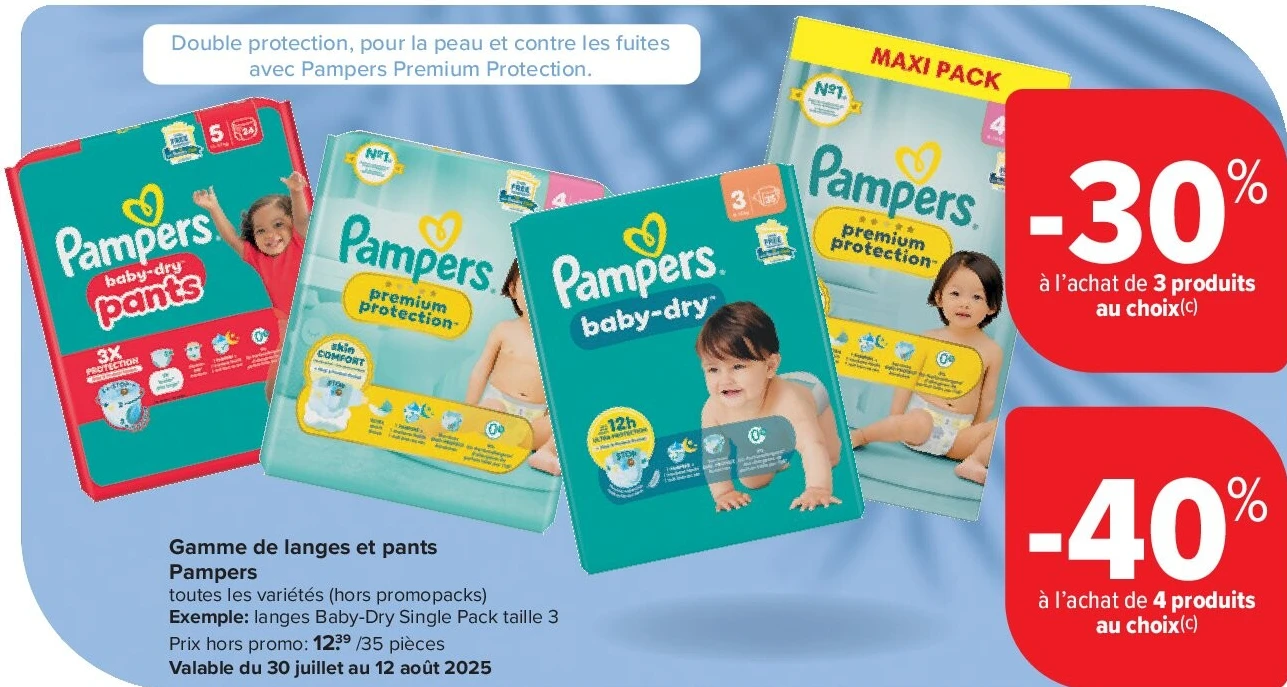 Gamme de langes et pants Pampers