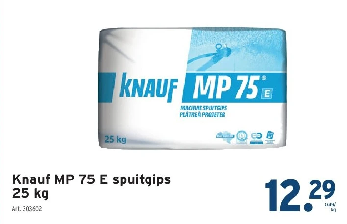 Knauf MP 75 E spuitgips 25 kg
