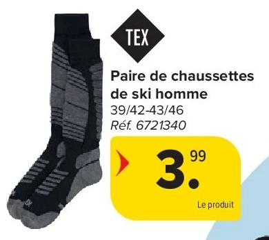 Paire de chaussettes de ski homme