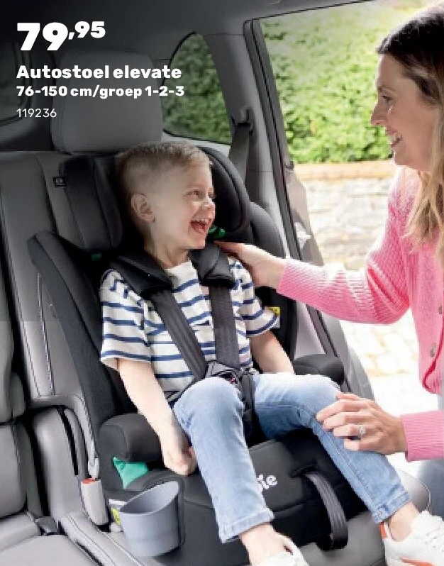 Autostoel elevate 76-150 cm/groep 1-2-3