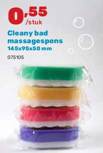 Cleany bad massagespons 145x95x50 mm