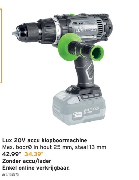 Lux 20V accu klopboormachine