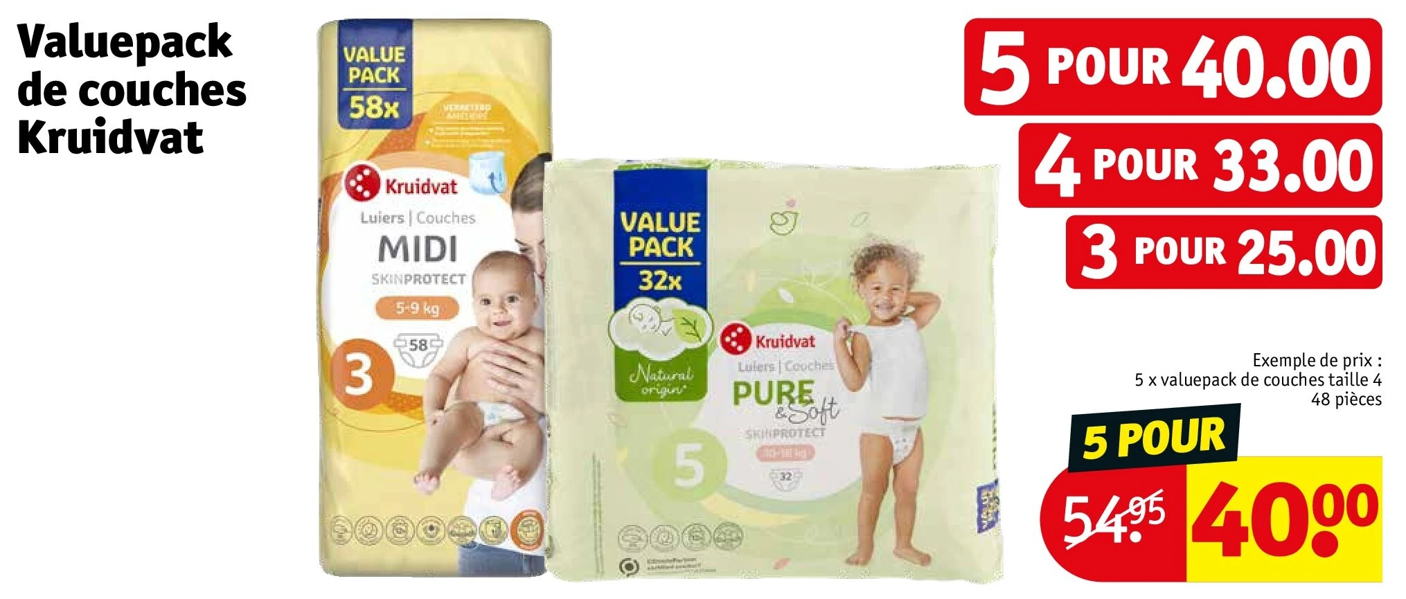 Kruidvat 5 x valuepack de couches taille 4 48 pièces