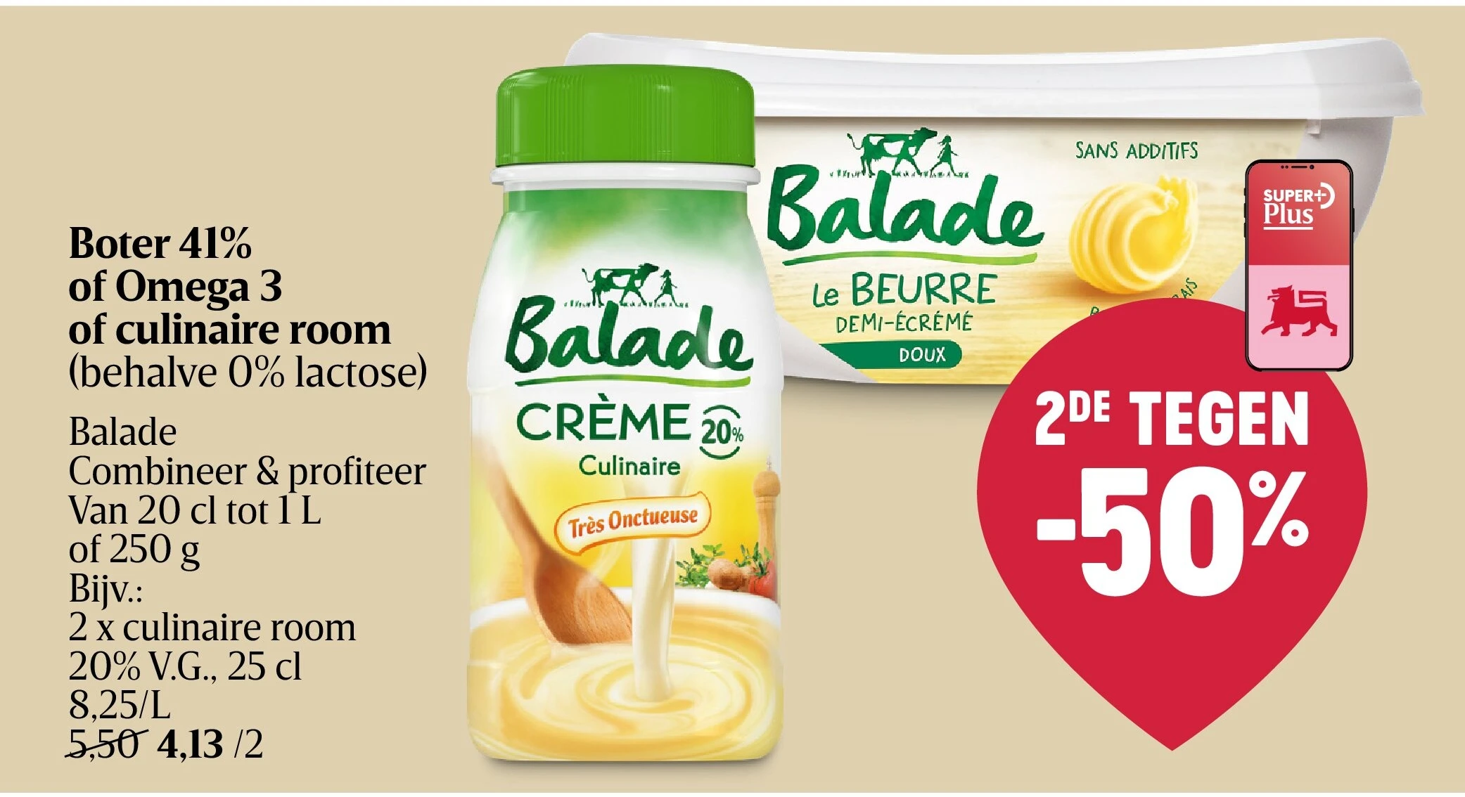 Boter 41% of Omega 3 of culinaire room