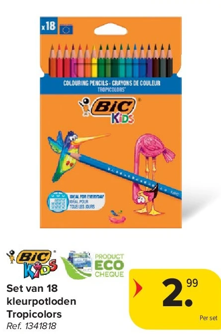 Set van 18 kleurpotloden Tropicolors