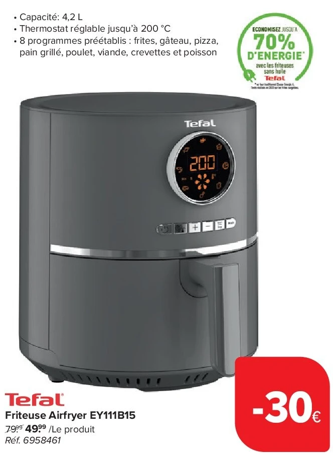 Tefal Friteuse Airfryer EY111B15