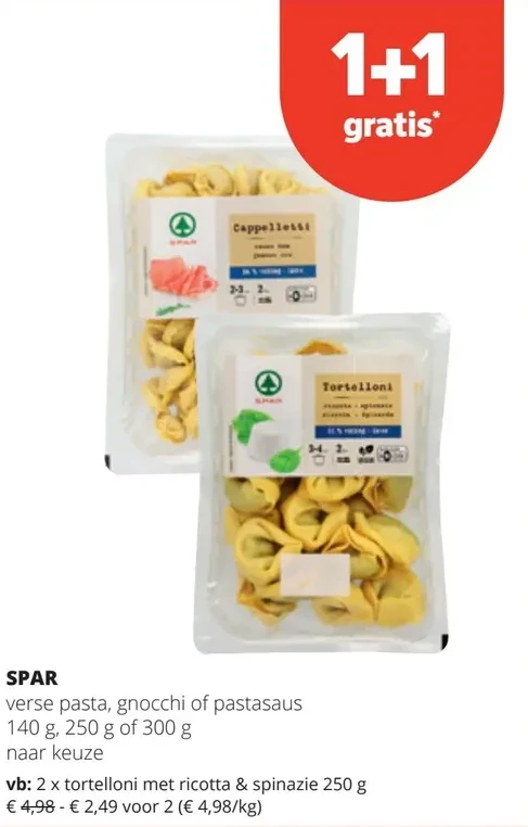 Tortelloni met ricotta & spinazie 250 g